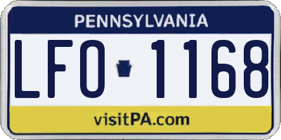 PA license plate LFO1168