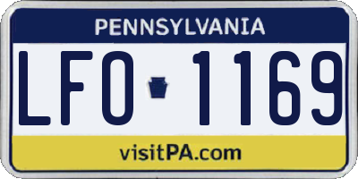 PA license plate LFO1169