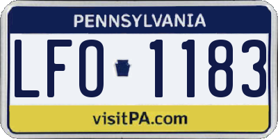 PA license plate LFO1183