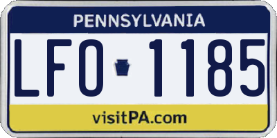 PA license plate LFO1185