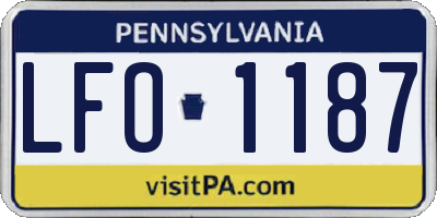 PA license plate LFO1187