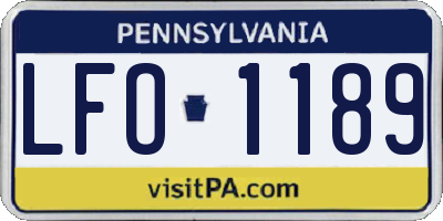 PA license plate LFO1189