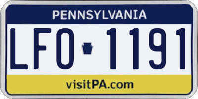 PA license plate LFO1191