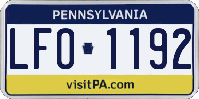 PA license plate LFO1192