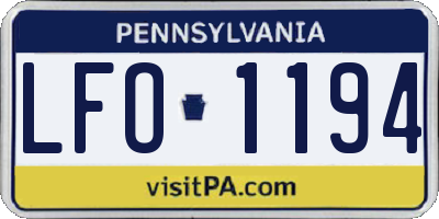 PA license plate LFO1194