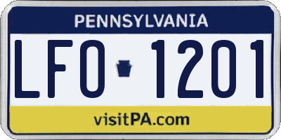PA license plate LFO1201