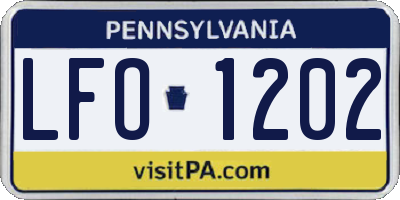 PA license plate LFO1202