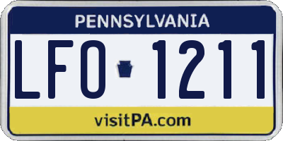 PA license plate LFO1211