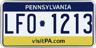 PA license plate LFO1213
