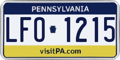 PA license plate LFO1215