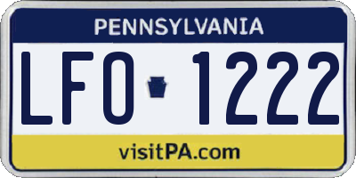 PA license plate LFO1222
