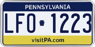 PA license plate LFO1223