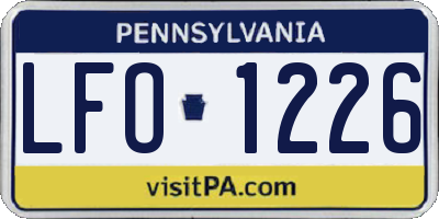 PA license plate LFO1226
