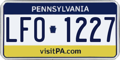 PA license plate LFO1227