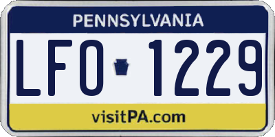 PA license plate LFO1229