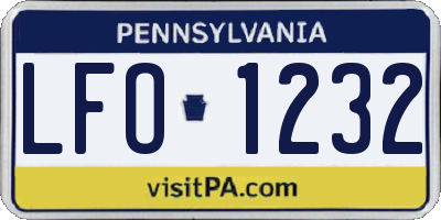 PA license plate LFO1232
