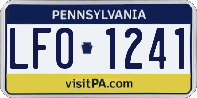 PA license plate LFO1241