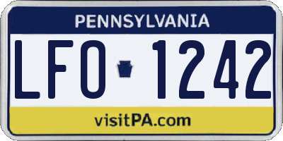 PA license plate LFO1242