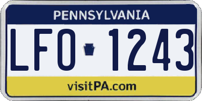 PA license plate LFO1243