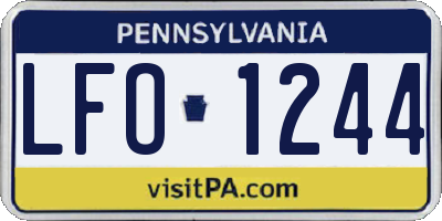 PA license plate LFO1244