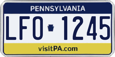 PA license plate LFO1245