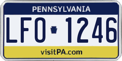 PA license plate LFO1246