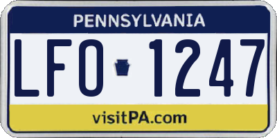 PA license plate LFO1247