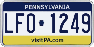 PA license plate LFO1249