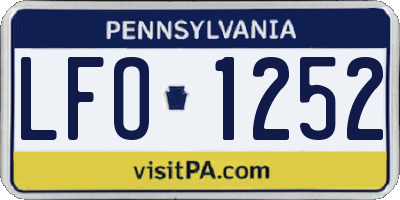 PA license plate LFO1252