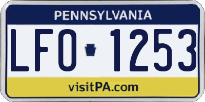 PA license plate LFO1253