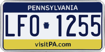 PA license plate LFO1255