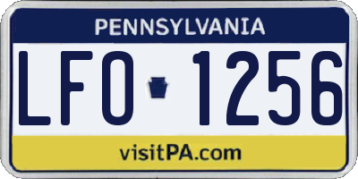 PA license plate LFO1256