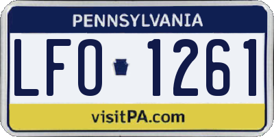 PA license plate LFO1261