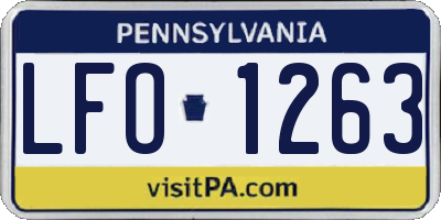 PA license plate LFO1263