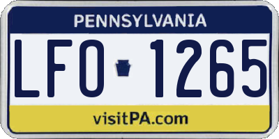 PA license plate LFO1265
