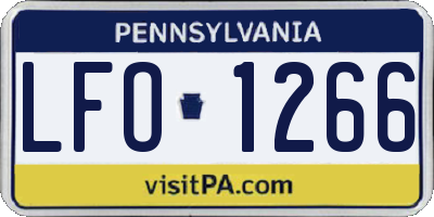 PA license plate LFO1266