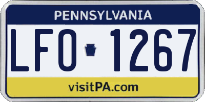 PA license plate LFO1267