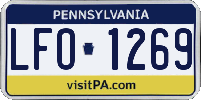 PA license plate LFO1269