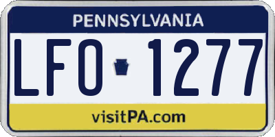 PA license plate LFO1277