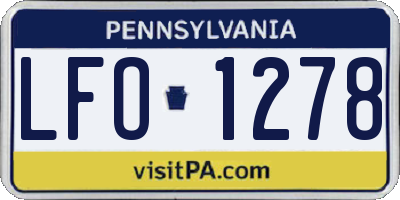 PA license plate LFO1278