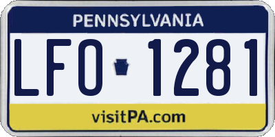 PA license plate LFO1281