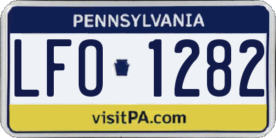 PA license plate LFO1282