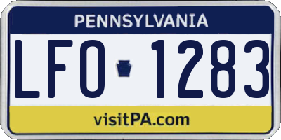 PA license plate LFO1283