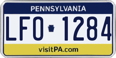 PA license plate LFO1284