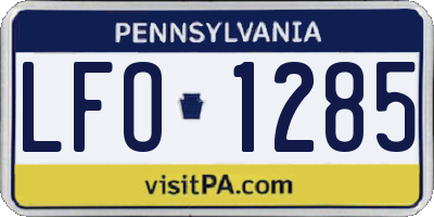 PA license plate LFO1285