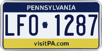 PA license plate LFO1287