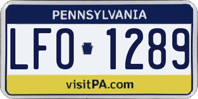 PA license plate LFO1289
