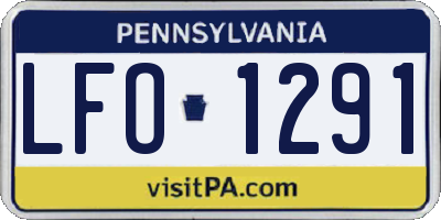 PA license plate LFO1291