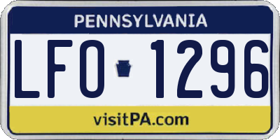 PA license plate LFO1296