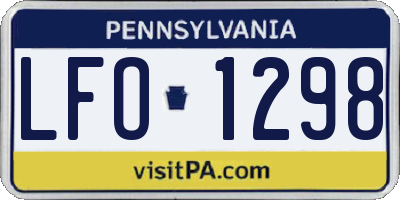 PA license plate LFO1298